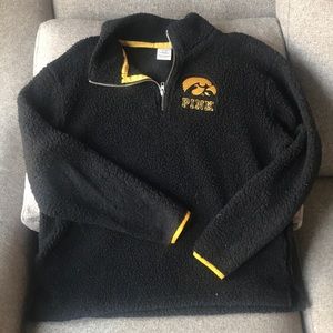 PINK Iowa Hawkeyes Sherpa Quarter zip